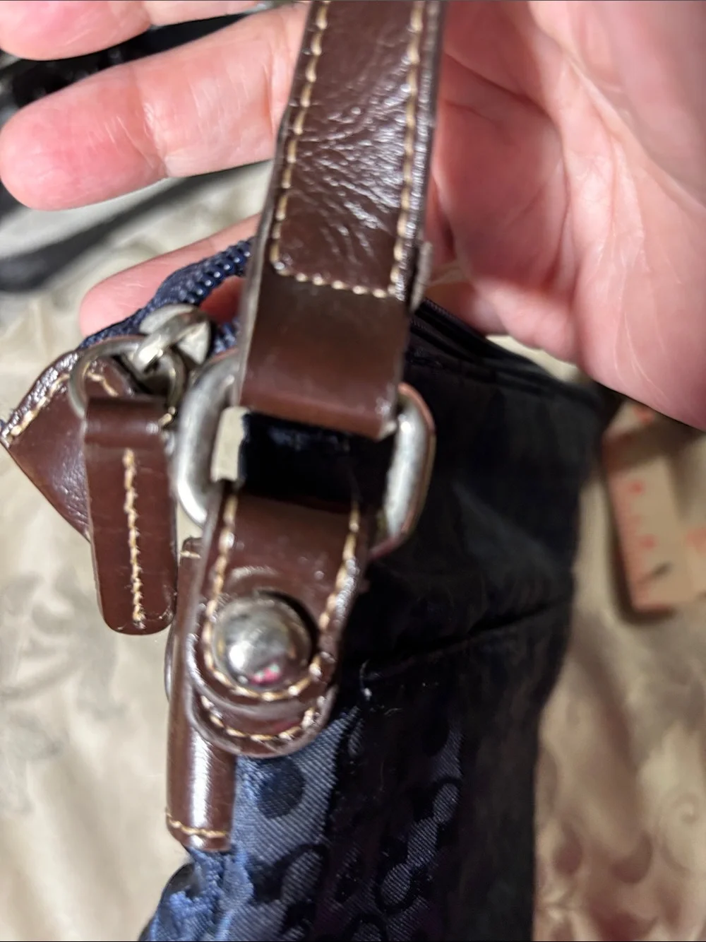 Navy Blue Crossbody Bag with Front Pocket